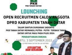 PKB tanah Datar Akan Launching Rekrutmen Bacaleg 2024 Pada Sab3 3 Sebtember 2024