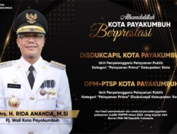 Dapat Penghargaan Lagi, DPMPTSP Dan Disdukcapil Kota Payakumbuh Ukir Prestasi Tingkat Nasional, Kategori Pelayanan Prima