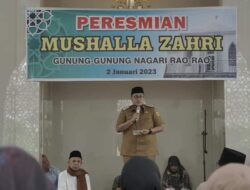 Resmikan Mushalla Zahri, Wabup Richi Aprian Himbau Masyarakat Senantiasa Memakmurkan Mushalla