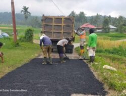Dinas PUPRP Tanah Datar Lakukan Patching Hotmix di Ruas Batang Gadih – Balai Gamba